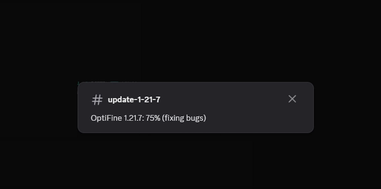 گذشت 75٪ از روند توسعه OptiFine برای ماینکرفت 1.21.7